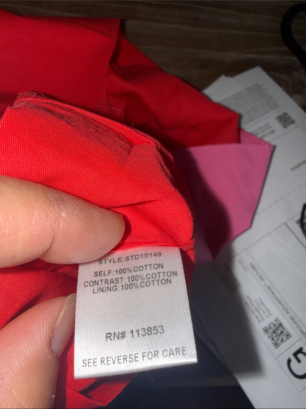 Sugarlips Elliana color block crew neck cotton shift dress  pink and red NWT - Picture 9 of 9